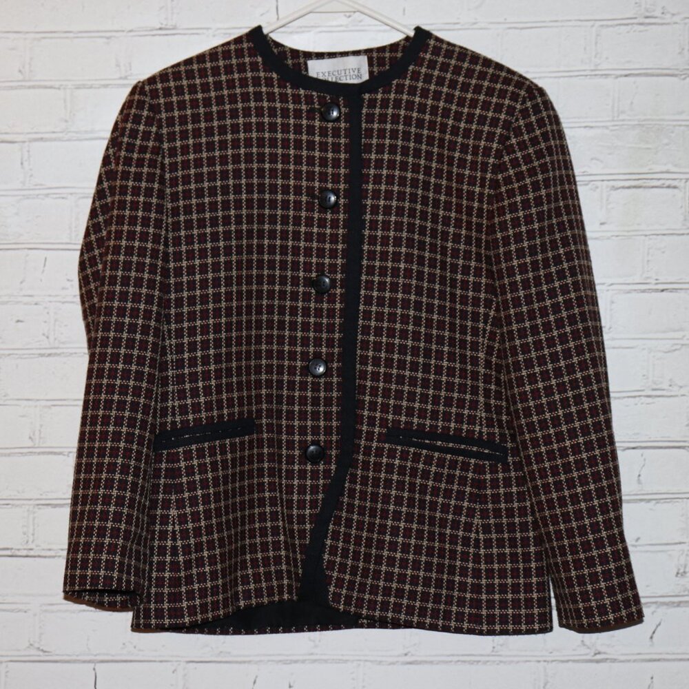 🧥 Executive Collection Patterned Blazer · Size 10M